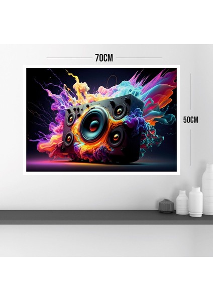 Müzik Büyük Boy Renkli Solmaz Kaliteli Baskı Çerçeve Görünümlü Mdf Tablo 70X50CM 169 modelleri