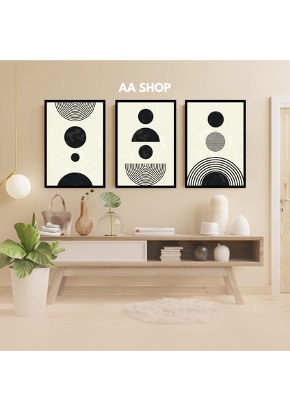 3 Parça Renkli Solmaz Kaliteli Baskı Çerçeve Görünümlü Mdf Tablo Set 84