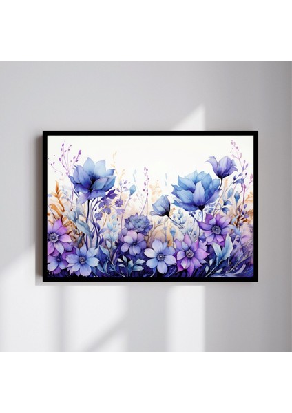 Çiçek Doğa Büyük Boy Renkli Solmaz Kaliteli Baskı Çerçeve Görünümlü Mdf Tablo 70X50CM 26
