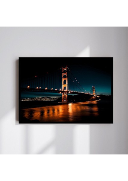 Köprü Manzara Büyük Boy Renkli Solmaz Kaliteli Baskı Çerçeve Görünümlü Mdf Tablo 70X50CM 85