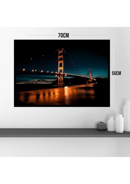 Köprü Manzara Büyük Boy Renkli Solmaz Kaliteli Baskı Çerçeve Görünümlü Mdf Tablo 70X50CM 85 modelleri