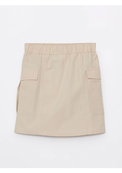 Lcw Kids Bej Beli Lastikli Kız Çocuk Kargo Etek fırsatları