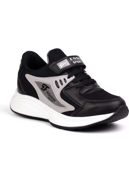 Unisex Çocuk Siyah Buz Cırtlı Bağcıklı Sneaker Günlük Rahat Spor Ayakkabı modelleri