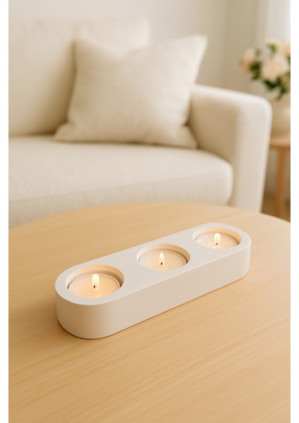 Dekoratif 3 Bölmeli Tealight Mumluk