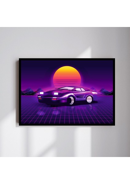 Araba Uzay Büyük Boy Renkli Solmaz Kaliteli Baskı Çerçeve Görünümlü Mdf Tablo 70X50CM 270