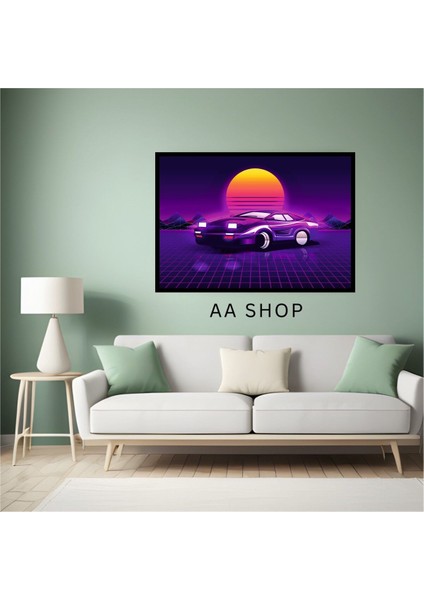 Araba Uzay Büyük Boy Renkli Solmaz Kaliteli Baskı Çerçeve Görünümlü Mdf Tablo 70X50CM 270 fiyatları