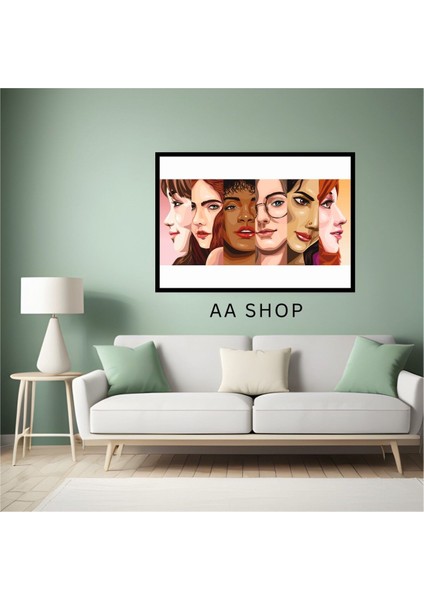 Kadın Büyük Boy Renkli Solmaz Kaliteli Baskı Çerçeve Görünümlü Mdf Tablo 70X50CM 19 fiyatları