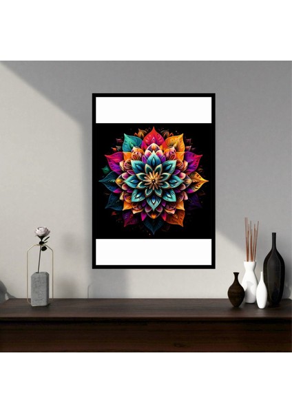 Çiçek Büyük Boy Renkli Solmaz Kaliteli Baskı Çerçeve Görünümlü Mdf Tablo 70X50CM 145