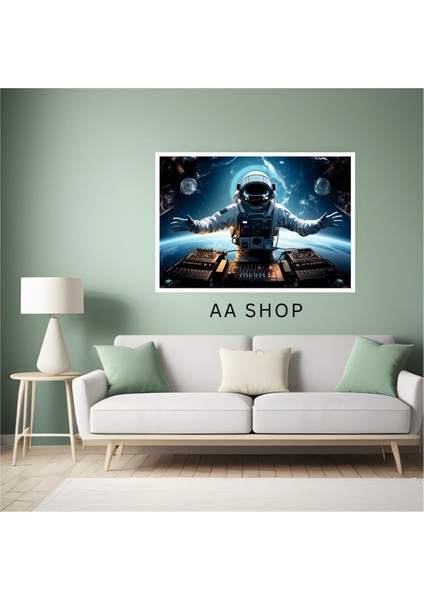 Uzay Astronot Büyük Boy Renkli Solmaz Kaliteli Baskı Çerçeve Görünümlü Mdf Tablo 70X50CM 120 fiyatları