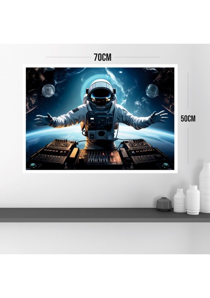 Uzay Astronot Büyük Boy Renkli Solmaz Kaliteli Baskı Çerçeve Görünümlü Mdf Tablo 70X50CM 120 modelleri