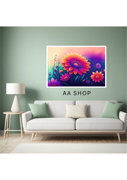 Çiçek Doğa Büyük Boy Renkli Solmaz Kaliteli Baskı Çerçeve Görünümlü Mdf Tablo 70X50CM 129 fiyatları