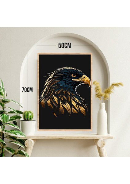 Kartal Hayvan Büyük Boy Renkli Solmaz Kaliteli Baskı Çerçeve Görünümlü Mdf Tablo 70X50CM 183 modelleri