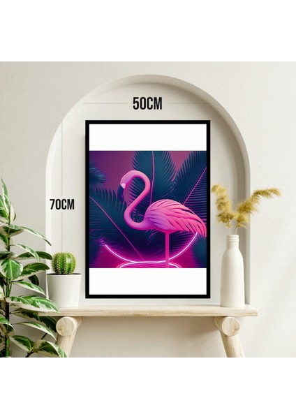 Flamingo Hayvan Büyük Boy Renkli Solmaz Kaliteli Baskı Çerçeve Görünümlü Mdf Tablo 70X50CM 96 modelleri