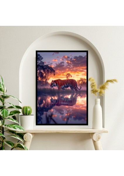 Kaplan Doğa Manzara Büyük Boy Renkli Solmaz Kaliteli Baskı Çerçeve Görünümlü Mdf Tablo 70X50CM 24 fiyatları