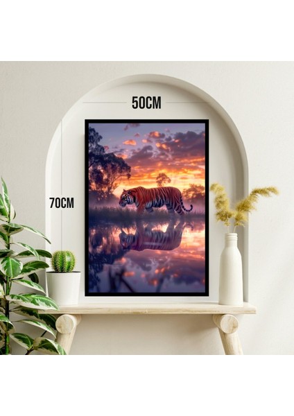 Kaplan Doğa Manzara Büyük Boy Renkli Solmaz Kaliteli Baskı Çerçeve Görünümlü Mdf Tablo 70X50CM 24 modelleri