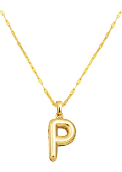 Balon P Harfi 14 Ayar Altın Kolye