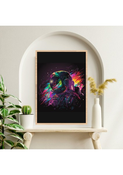 Astronot Uzay Büyük Boy Renkli Solmaz Kaliteli Baskı Çerçeve Görünümlü Mdf Tablo 70X50CM 221 fiyatları
