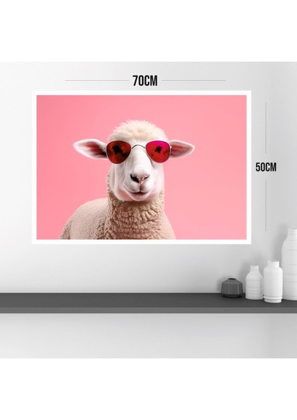 Koyun Hayvan Büyük Boy Renkli Solmaz Kaliteli Baskı Çerçeve Görünümlü Mdf Tablo 70X50CM 105 modelleri