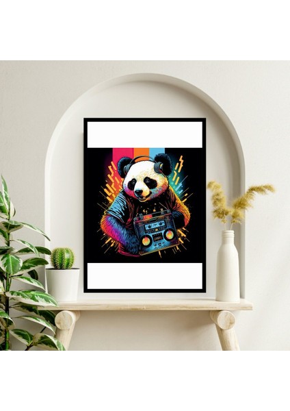 Panda Hayvan Büyük Boy Renkli Solmaz Kaliteli Baskı Çerçeve Görünümlü Mdf Tablo 70X50CM 100 fiyatları