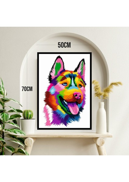 Köpek Hayvan Büyük Boy Renkli Solmaz Kaliteli Baskı Çerçeve Görünümlü Mdf Tablo 70X50CM 05 modelleri