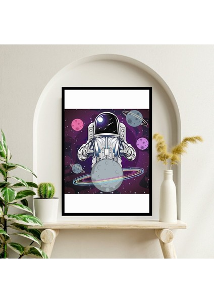 Uzay Astronot Büyük Boy Renkli Solmaz Kaliteli Baskı Çerçeve Görünümlü Mdf Tablo 70X50CM 198 fiyatları