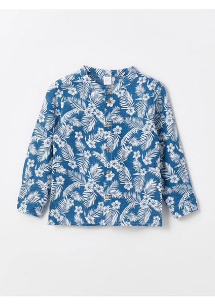 Lcw Baby Mavi Hakim Yaka Uzun Kol Baskılı Erkek Bebek Gömlek ve Pantolon 2'li fiyatları