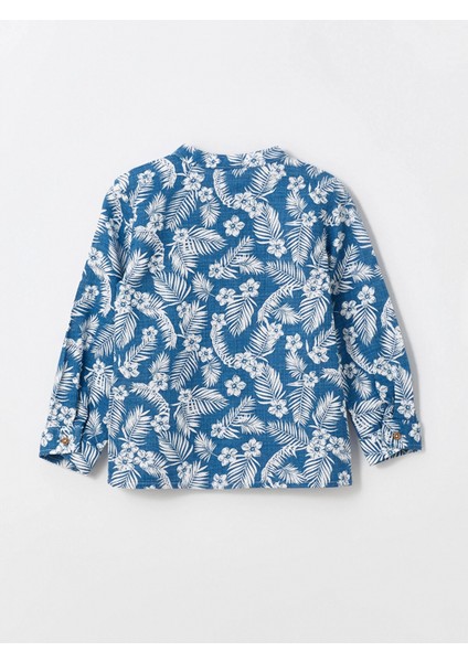 Lcw Baby Mavi Hakim Yaka Uzun Kol Baskılı Erkek Bebek Gömlek ve Pantolon 2'li modelleri