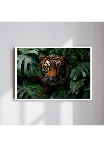 Kaplan Doğa Büyük Boy Renkli Solmaz Kaliteli Baskı Çerçeve Görünümlü Mdf Tablo 70X50CM 58