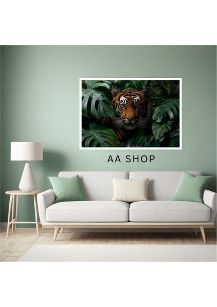 Kaplan Doğa Büyük Boy Renkli Solmaz Kaliteli Baskı Çerçeve Görünümlü Mdf Tablo 70X50CM 58 fiyatları