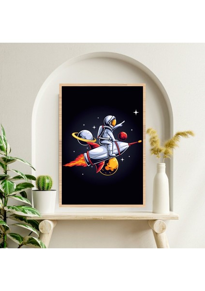 Uzay Astronot Büyük Boy Renkli Solmaz Kaliteli Baskı Çerçeve Görünümlü Mdf Tablo 70X50CM 257 fiyatları