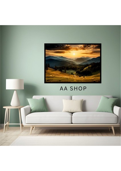Doğa Manzara Büyük Boy Renkli Solmaz Kaliteli Baskı Çerçeve Görünümlü Mdf Tablo 70X50CM 54 fiyatları