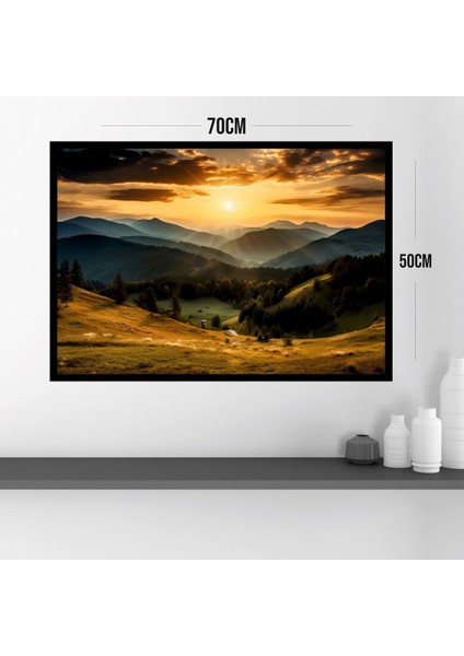Doğa Manzara Büyük Boy Renkli Solmaz Kaliteli Baskı Çerçeve Görünümlü Mdf Tablo 70X50CM 54 modelleri