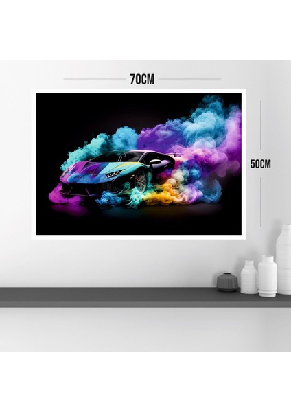 Araba Büyük Boy Renkli Solmaz Kaliteli Baskı Çerçeve Görünümlü Mdf Tablo 70X50CM 124 modelleri
