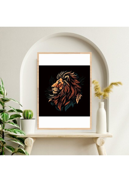 Aslan Hayvan Büyük Boy Renkli Solmaz Kaliteli Baskı Çerçeve Görünümlü Mdf Tablo 70X50CM 186 fiyatları
