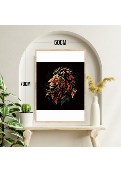 Aslan Hayvan Büyük Boy Renkli Solmaz Kaliteli Baskı Çerçeve Görünümlü Mdf Tablo 70X50CM 186 modelleri