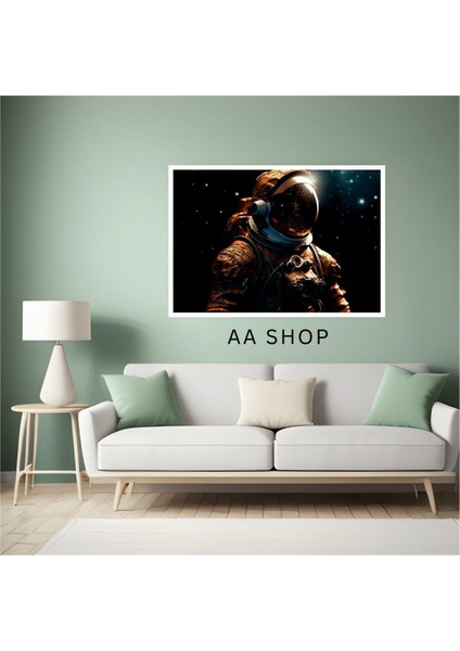 Astronot Uzay Büyük Boy Renkli Solmaz Kaliteli Baskı Çerçeve Görünümlü Mdf Tablo 70X50CM 50 fiyatları