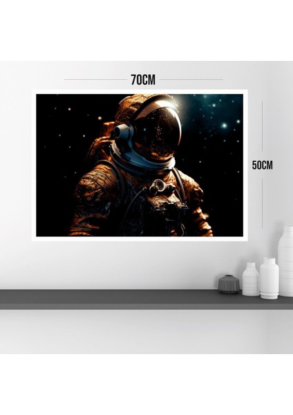 Astronot Uzay Büyük Boy Renkli Solmaz Kaliteli Baskı Çerçeve Görünümlü Mdf Tablo 70X50CM 50 modelleri
