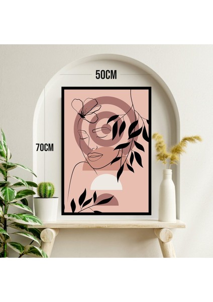 Kadın Çiçek Büyük Boy Renkli Solmaz Kaliteli Baskı Çerçeve Görünümlü Mdf Tablo 70X50CM 15 modelleri