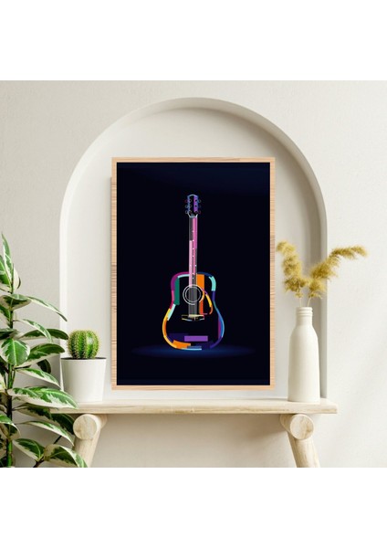 Gitar Müzik Büyük Boy Renkli Solmaz Kaliteli Baskı Çerçeve Görünümlü Mdf Tablo 70X50CM 213 fiyatları