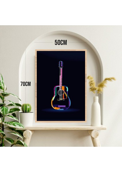Gitar Müzik Büyük Boy Renkli Solmaz Kaliteli Baskı Çerçeve Görünümlü Mdf Tablo 70X50CM 213 modelleri