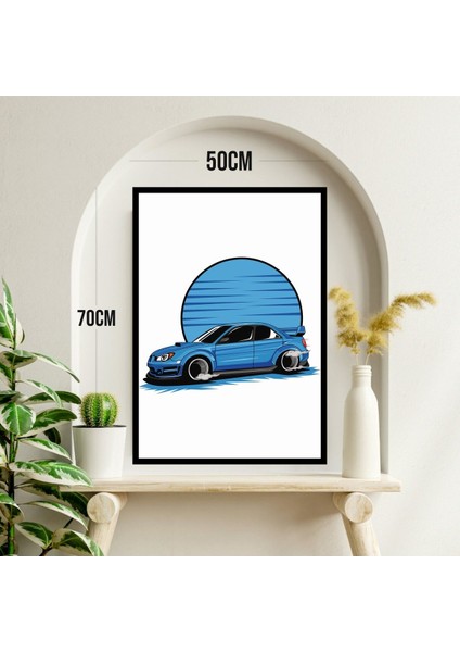 Mavi Araba Büyük Boy Renkli Solmaz Kaliteli Baskı Çerçeve Görünümlü Mdf Tablo 70X50CM 261 modelleri