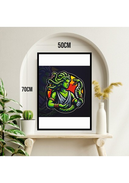 Medusa Büyük Boy Renkli Solmaz Kaliteli Baskı Çerçeve Görünümlü Mdf Tablo 70X50CM 247 modelleri
