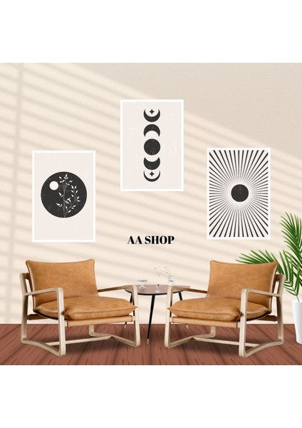 3 Parça Geometrik Çiçek Renkli Solmaz Kaliteli Baskı Çerçeve Görünümlü Mdf Tablo Set 88 fiyatları