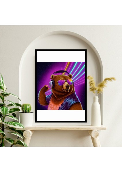 Ayı Hayvan Büyük Boy Renkli Solmaz Kaliteli Baskı Çerçeve Görünümlü Mdf Tablo 70X50CM 73 fiyatları