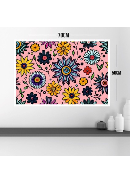 Çiçek Büyük Boy Renkli Solmaz Kaliteli Baskı Çerçeve Görünümlü Mdf Tablo 70X50CM 53 modelleri