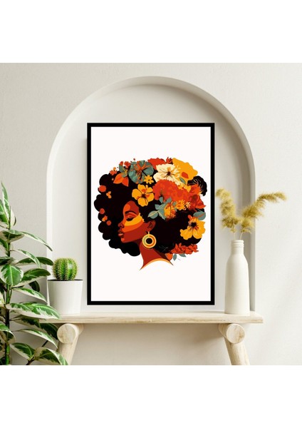 Kadın Çiçek Büyük Boy Renkli Solmaz Kaliteli Baskı Çerçeve Görünümlü Mdf Tablo 70X50CM 14 fiyatları