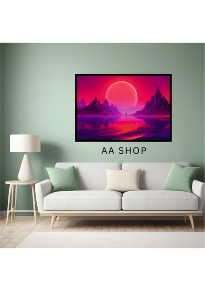 Doğa Manzara Büyük Boy Renkli Solmaz Kaliteli Baskı Çerçeve Görünümlü Mdf Tablo 70X50CM 91 fiyatları