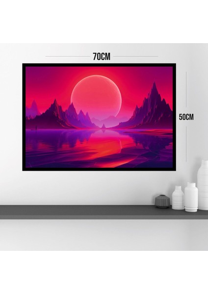 Doğa Manzara Büyük Boy Renkli Solmaz Kaliteli Baskı Çerçeve Görünümlü Mdf Tablo 70X50CM 91 modelleri