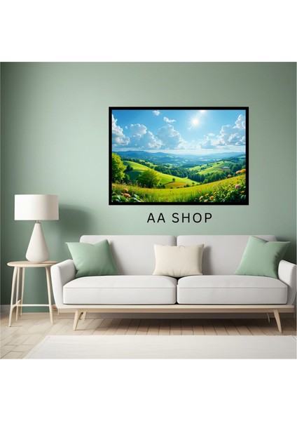 Doğa Manzara Büyük Boy Renkli Solmaz Kaliteli Baskı Çerçeve Görünümlü Mdf Tablo 70X50CM 25 fiyatları