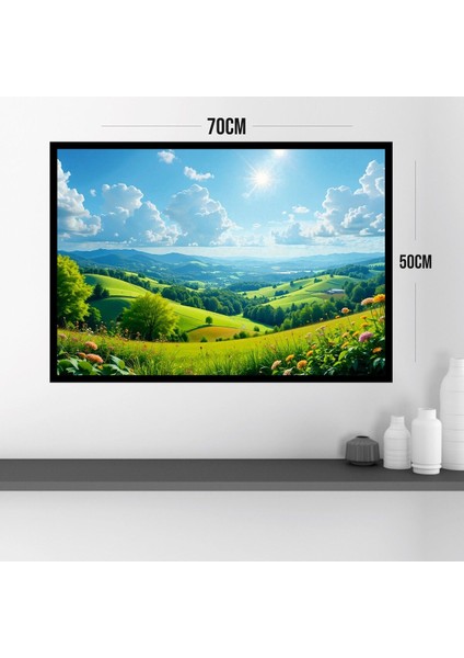 Doğa Manzara Büyük Boy Renkli Solmaz Kaliteli Baskı Çerçeve Görünümlü Mdf Tablo 70X50CM 25 modelleri